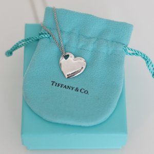 RARE RETIRED!!! Tiffany Luxury Puffy Two Heart Cutout 925 Sterling Necklace 🤍